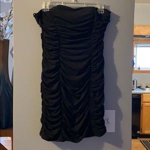 Black strapless ruched dress, XL